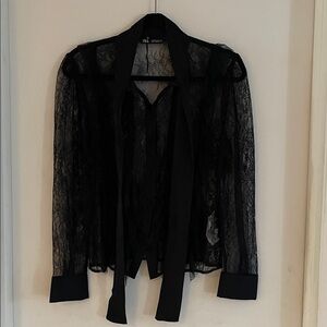 Zara Black Lace Overlay Blouse
